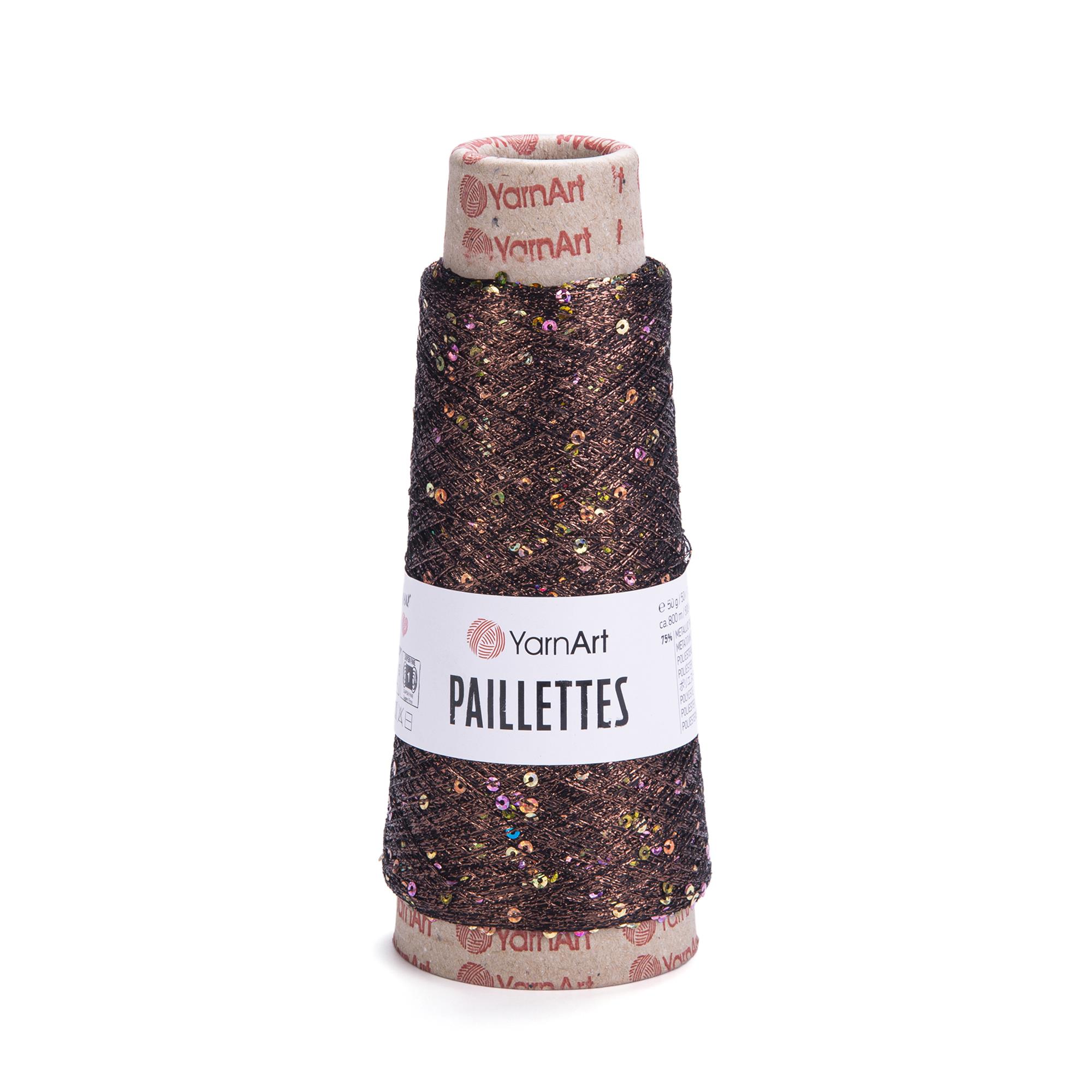 YarnArt Paillettes El Örgü İpliği 50gr 800mt 8007 Kahverengi  - 1 ADET