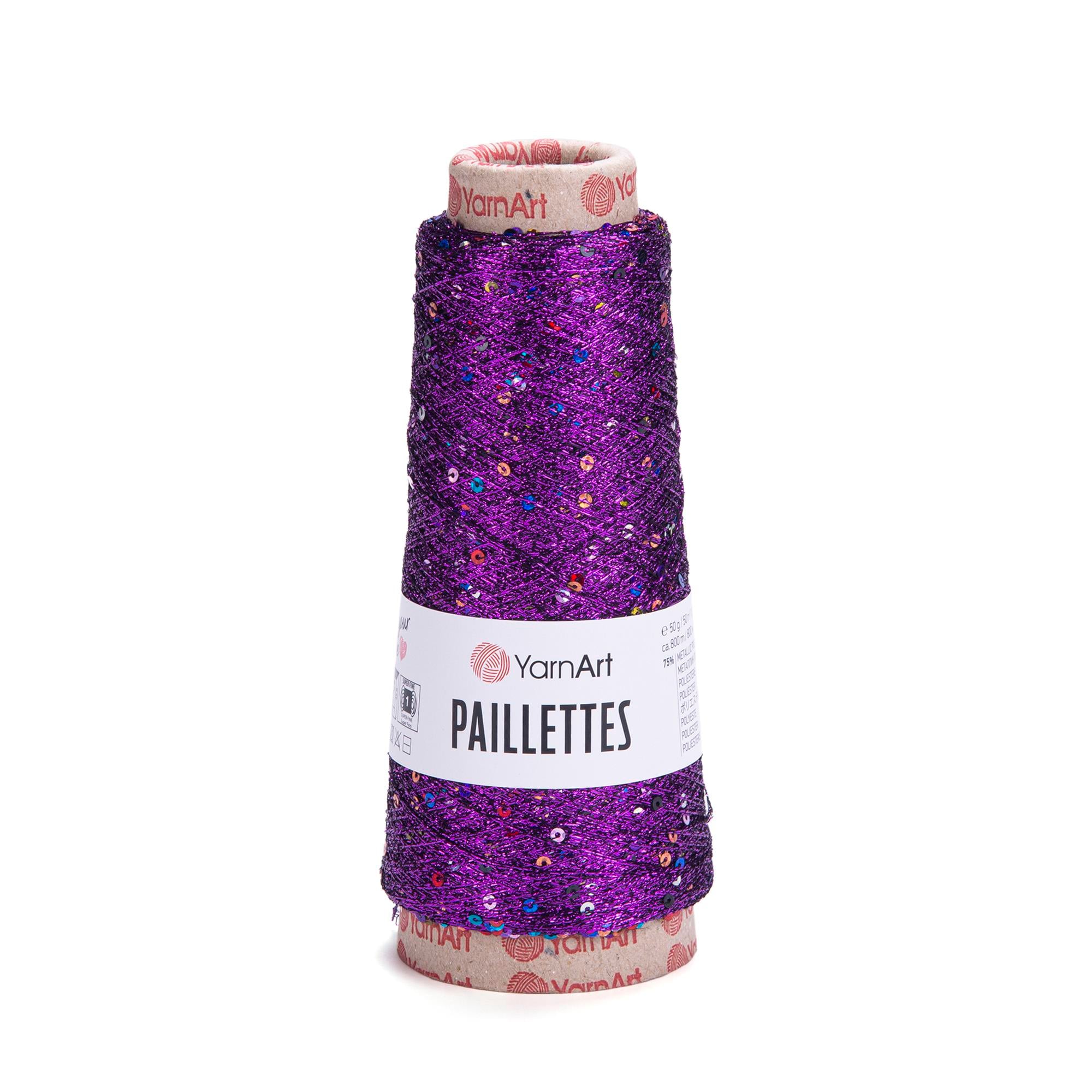YarnArt Paillettes El Örgü İpliği 50gr 800mt 8009 Mor  - 1 ADET
