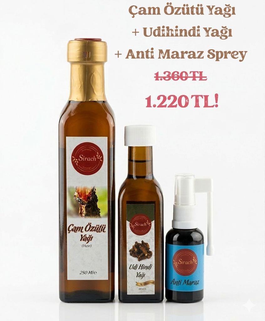 Çam Özütü Udihindi Yağı Anti Maraz Sprey Üçlü Set 