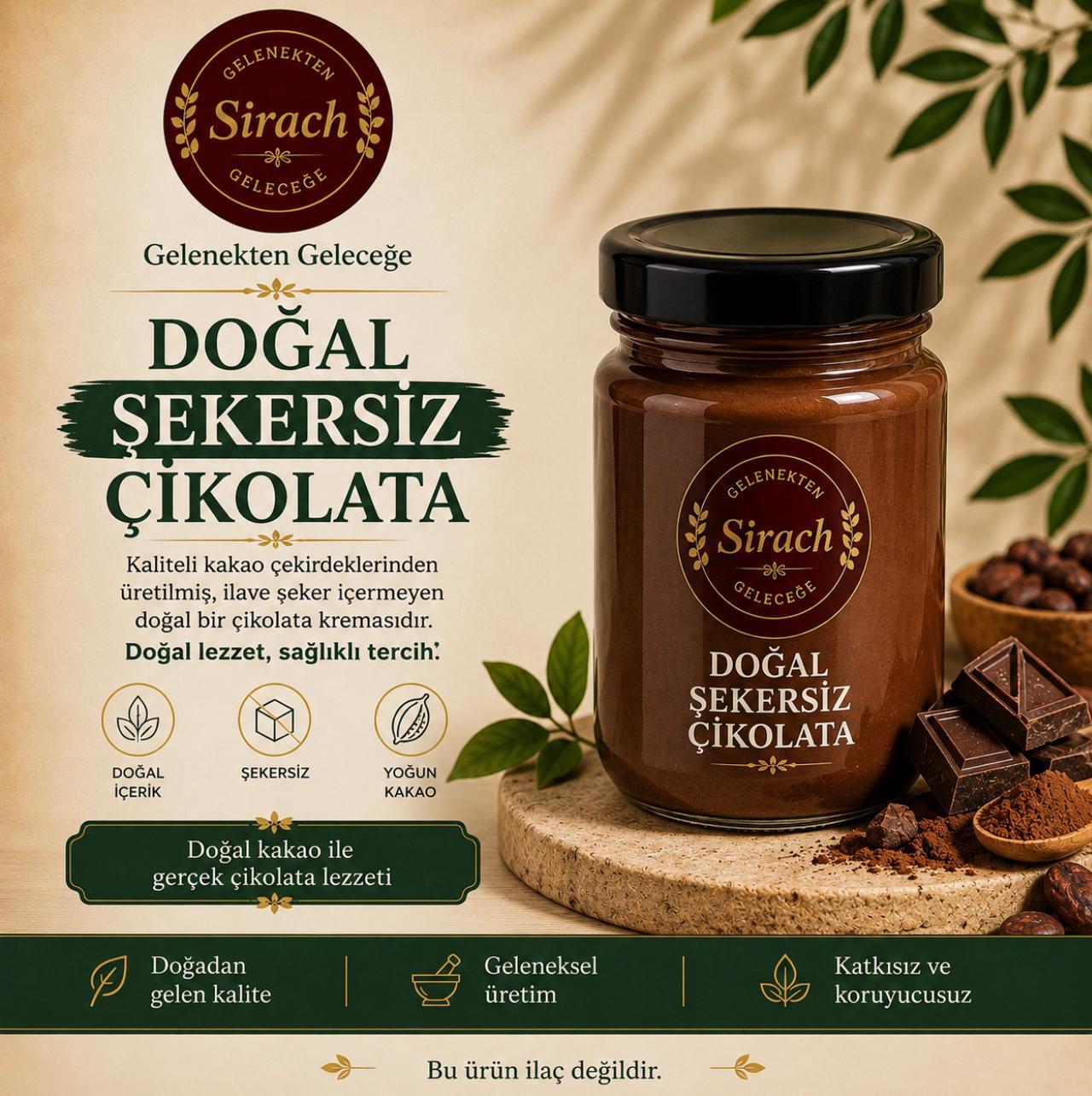 Doğal Şekersiz Çikolatı