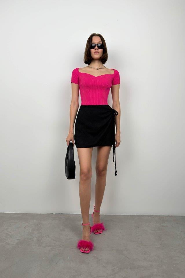 Kare Yaka Triko Bluz