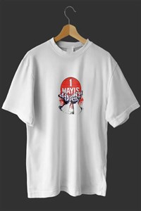 1 Mayıs Emek Ve Dayanışma Günü Baskılı Oversize Bisiklet Yaka T-shirt - Beyaz