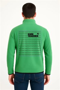 Arka Polar Kazak Dik Yaka - Yeşil