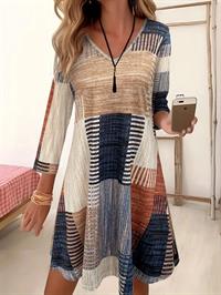 Kadın Uzun Kollu V Yaka Süprem Mini Elbise