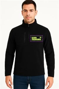 Ön Polar Kazak Dik Yaka - Siyah