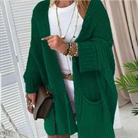 Oversize Kalıp Cepli Salaş Triko Hırka