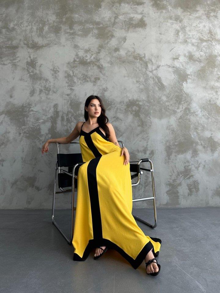 Askılı Maxi Boy Elbise