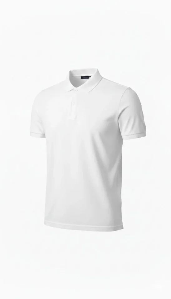 Erkek Pike Kumaş Düğmeli Yaka Regular Fit Günlük Kısa Kol Tişört T-shirt - Beyaz