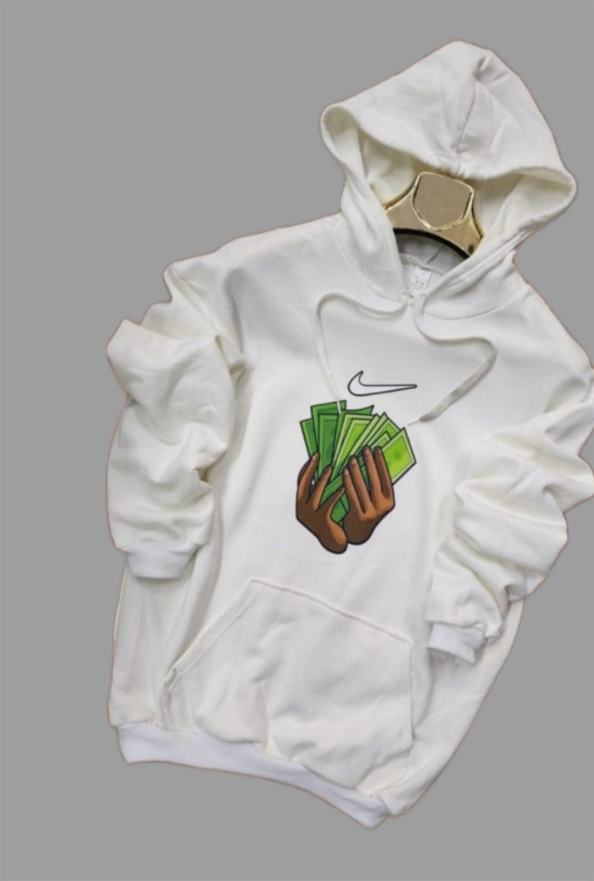 Kapşonlu Sweat Beyaz