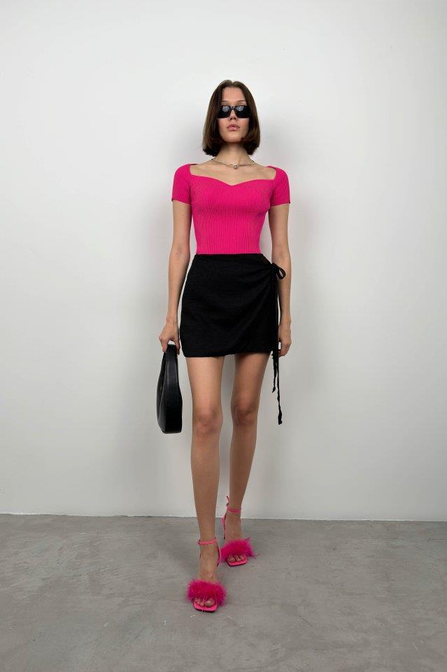 Kare Yaka Triko Bluz