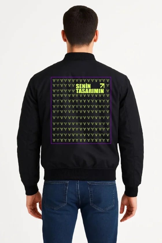 Ön Arka Bomber Ceket - Siyah