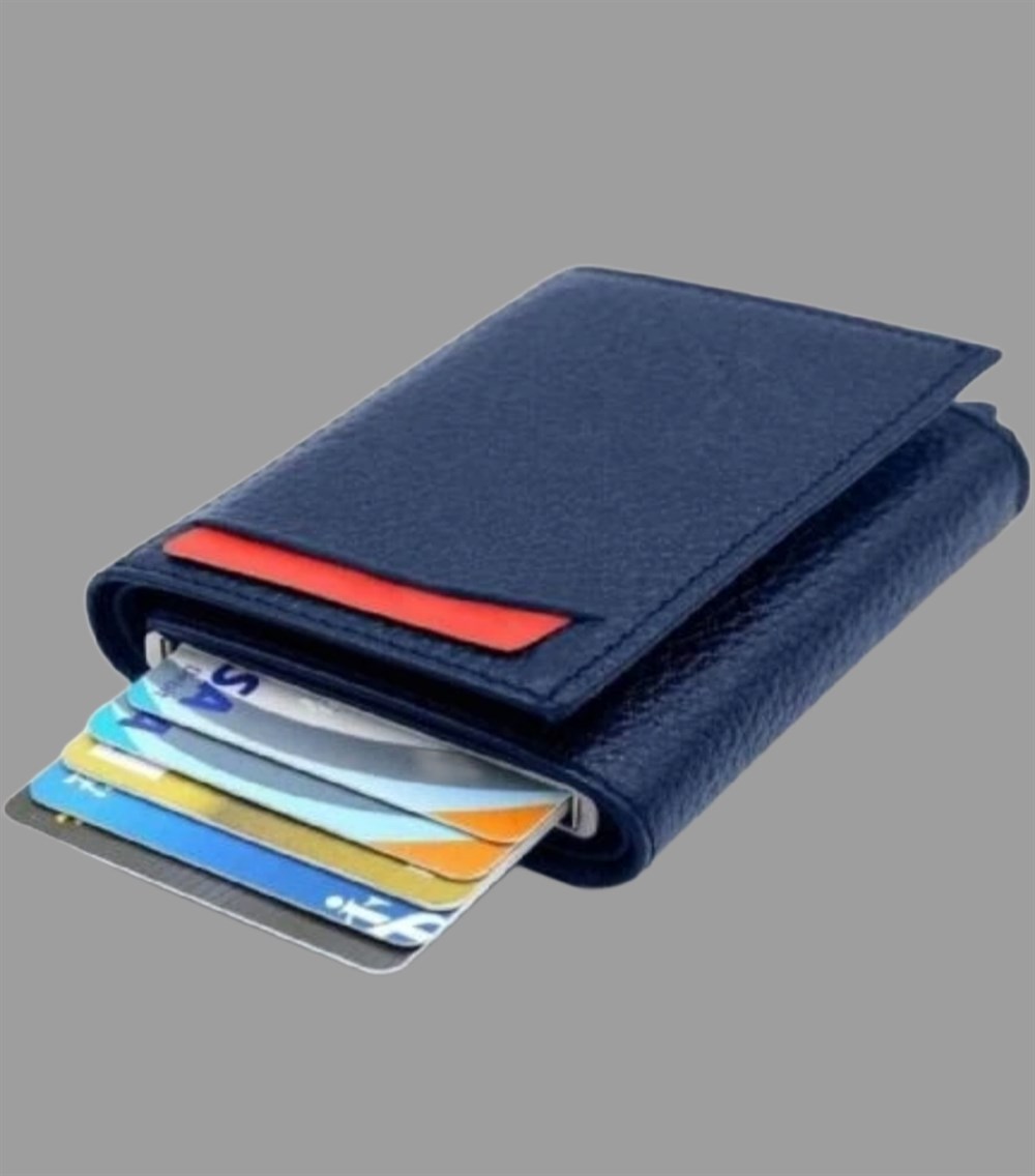Mekanizmalı kartlık cüzdan  Lacivert 