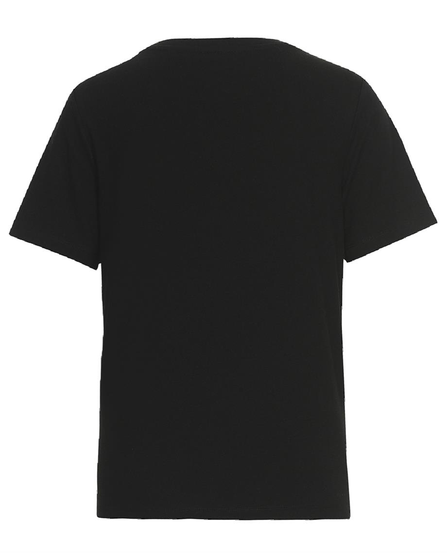 Eden, Bisiklet Yaka, Kısa Kollu, Organik Kumaşlı Basic Siyah T-Shirt