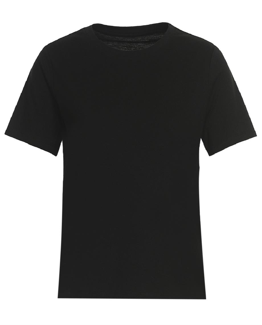 Eden, Bisiklet Yaka, Kısa Kollu, Organik Kumaşlı Basic Siyah T-Shirt