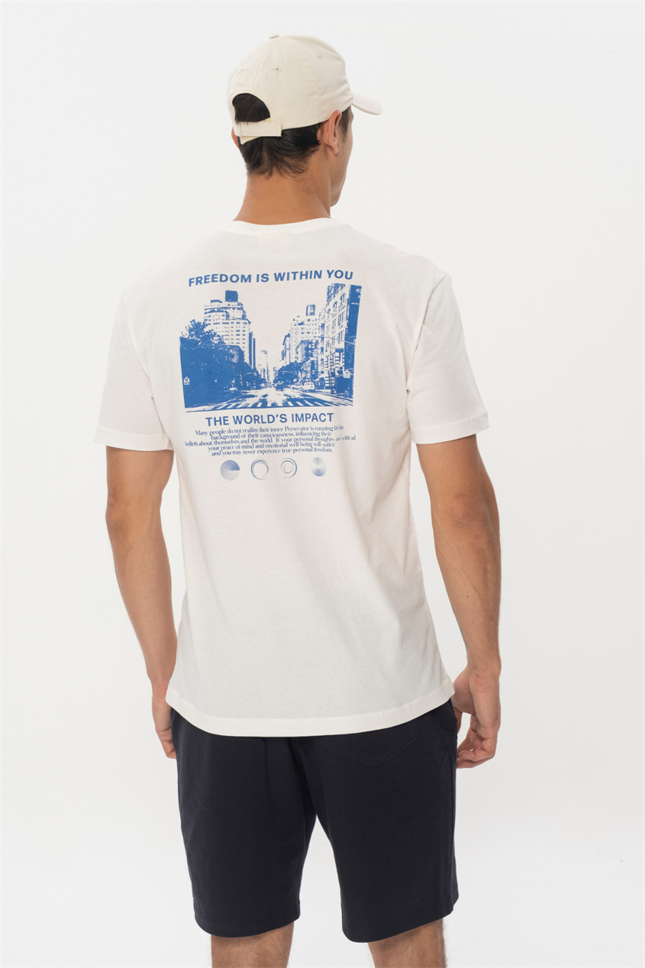 Jeffrey, Ön Arka Baskı Detaylı Organik Pamuklu Beyaz T-shirt