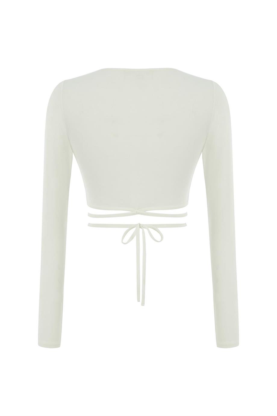 RACHEL CROP TOP - CROPPED BAĞCIK DETAYLI BLUZ