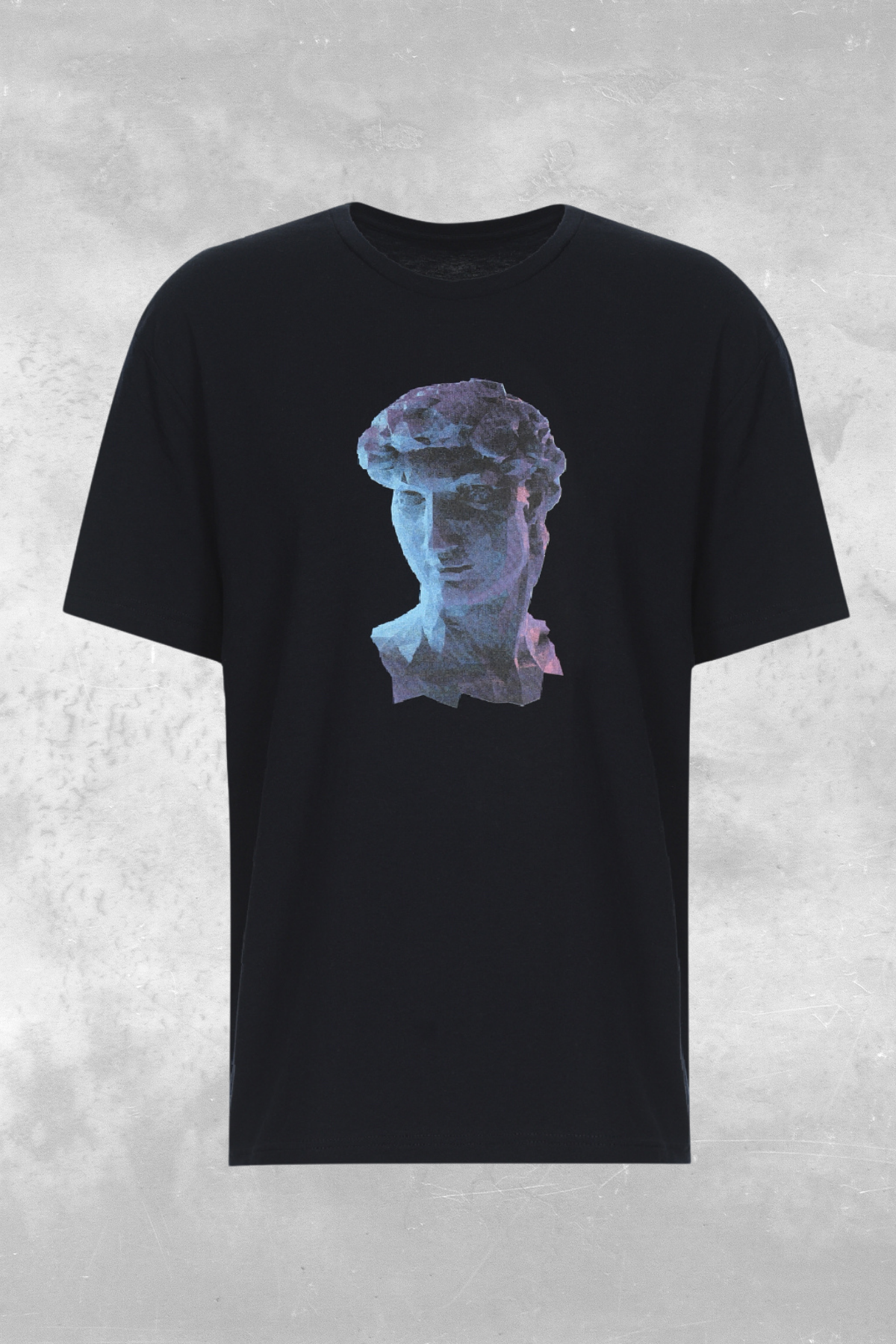 Archie, 3D Baskılı, Organik Kumaşlı, Bisiklet Yaka Lacivert T-shirt
