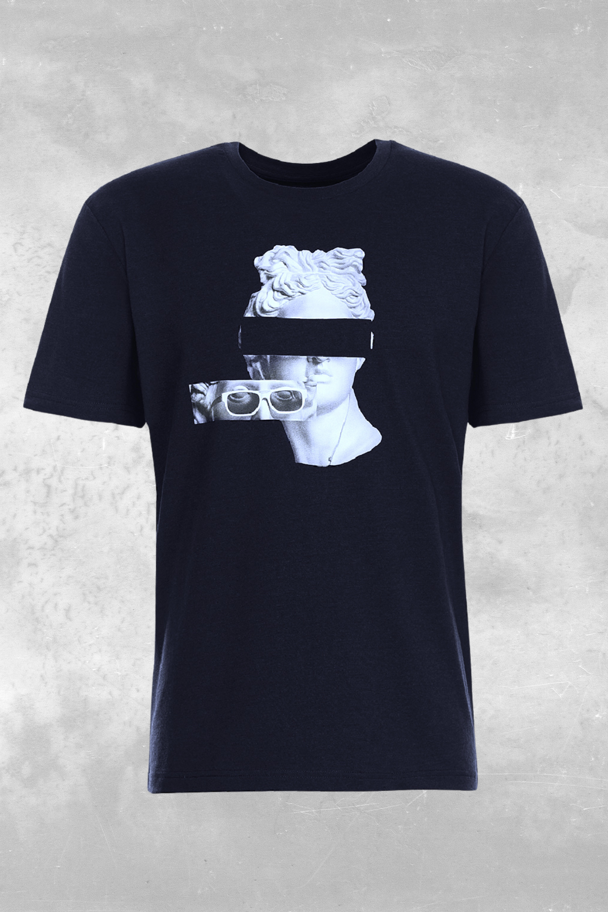 Artemus, 3D Baskılı, Organik Kumaşlı, Bisiklet Yaka, Lacivert T-shirt