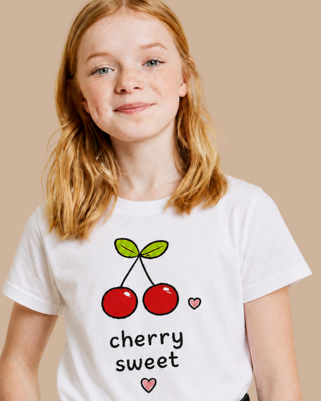 CHERRY SWEET, Organik Kumaşlı Kısa Kollu Baskılı Unisex Çocuk T- shirt