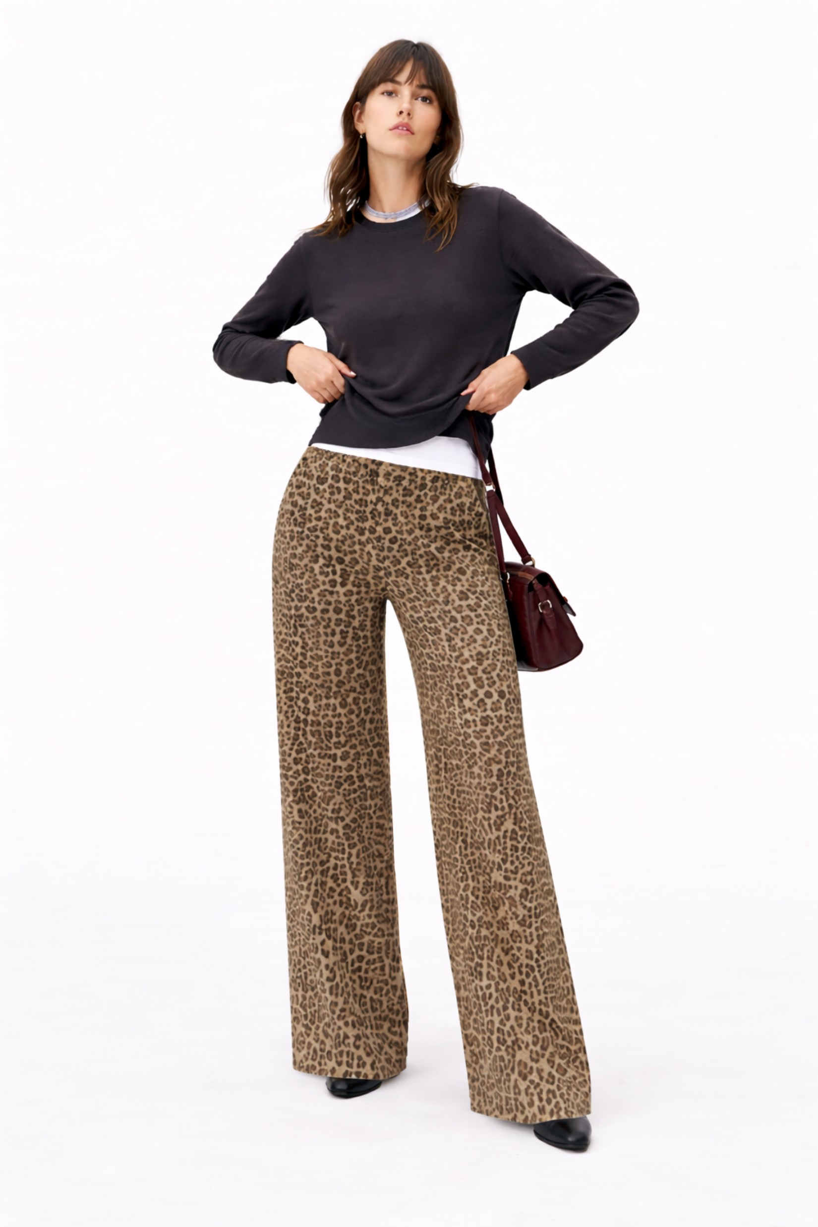 Donna Pant, Leopar Desenli Sürdürülebilir Cozy Pantolon