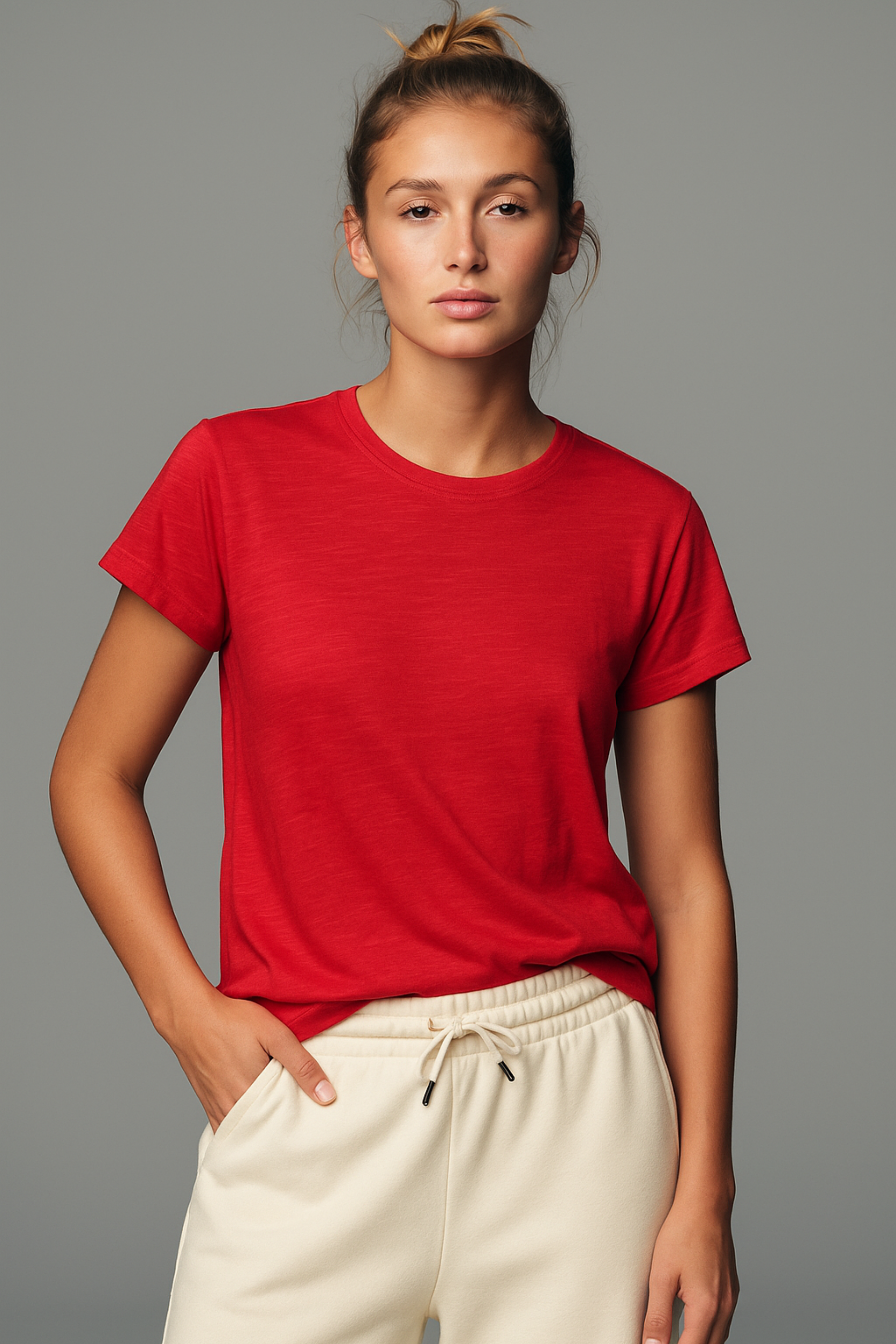 DOROTHY TEE, Bisiklet Yakalı Flamlı Organik Pamuklu Regular T-shirt