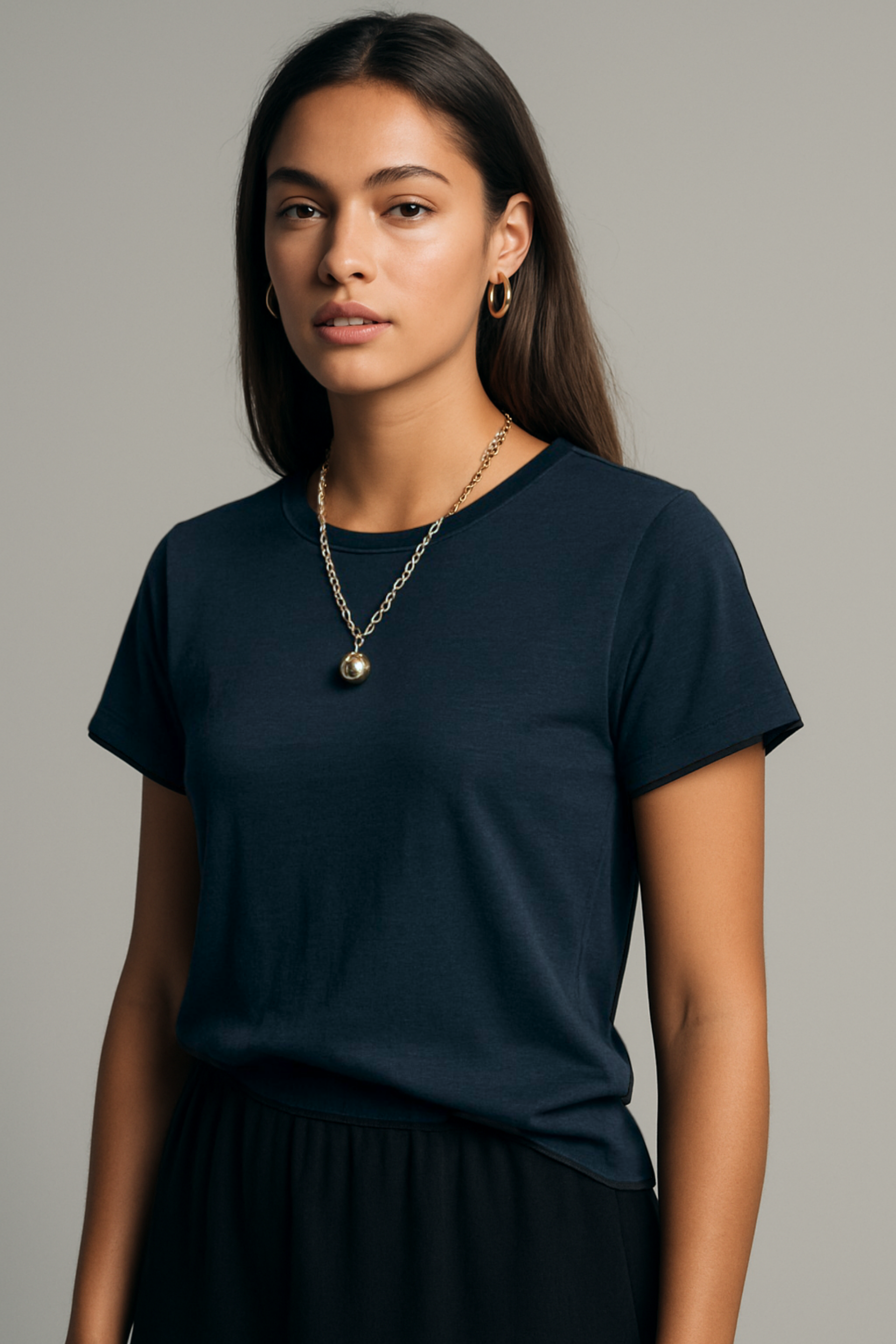 DOROTHY TEE, Bisiklet Yakalı Flamlı Organik Pamuklu Regular T-shirt
