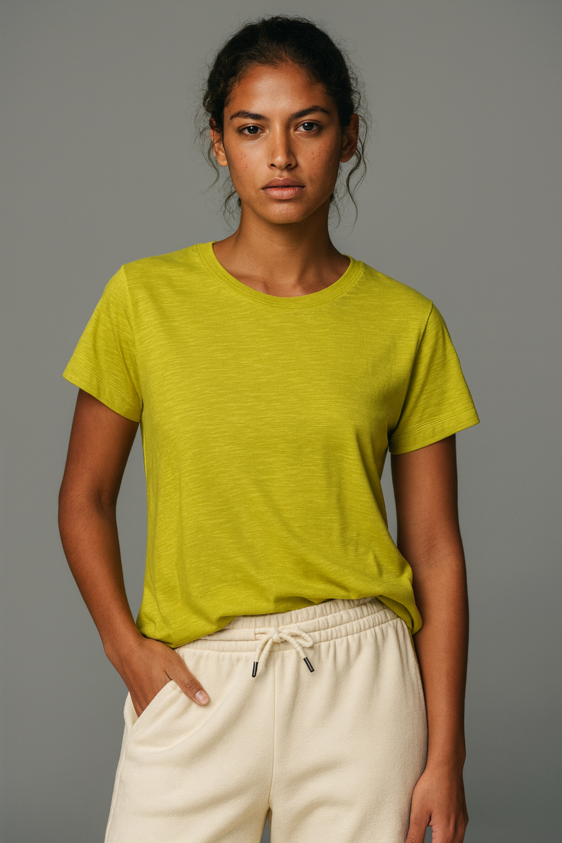 DOROTHY TEE, Bisiklet Yakalı Flamlı Organik Pamuklu Regular T-shirt