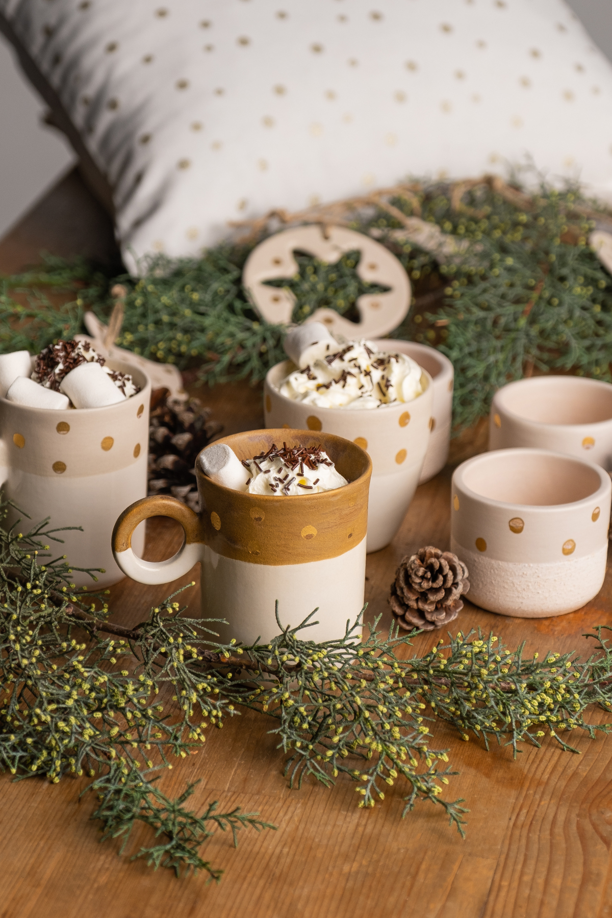 El Yapımı, Puantiyeli, Seramik Tealight Mumluk