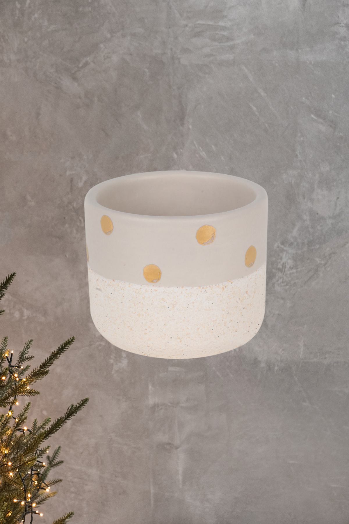 El Yapımı, Puantiyeli, Seramik Tealight Mumluk