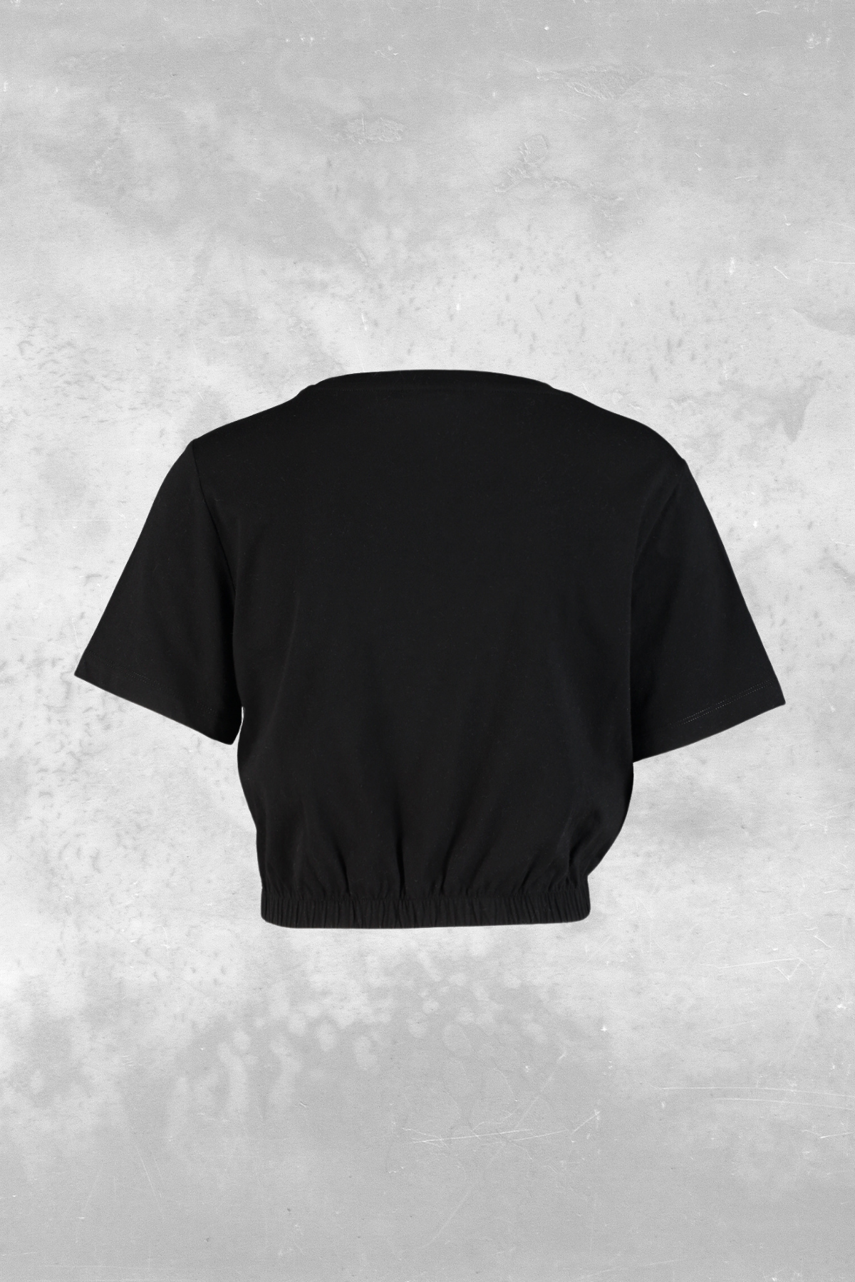 Emma, Lastik Detaylı, Organik Kumaşlı, Siyah Cropped T-shirt