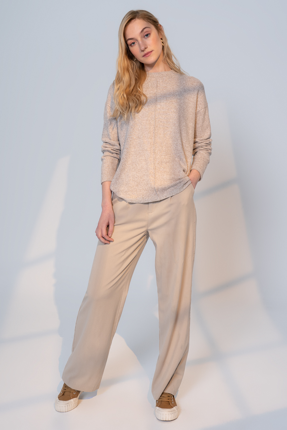 Kelly Basic Top, Ön Nervür Detaylı, Organik Kumaşlı Sweatshirt