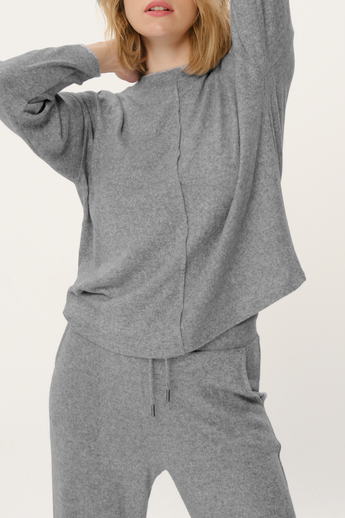 Kelly Basic Top, Ön Nervür Detaylı, Organik Kumaşlı Sweatshirt