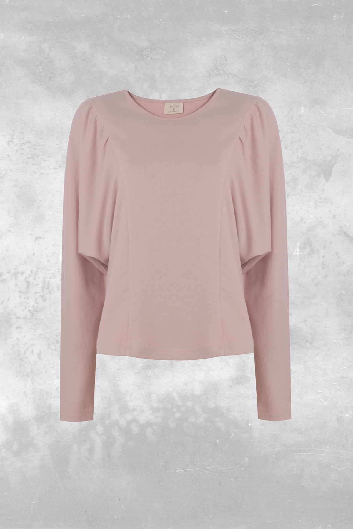 Mira, Organik Kumaşlı, Omuz Büzgülü, Pudra Renk, Sweatshirt
