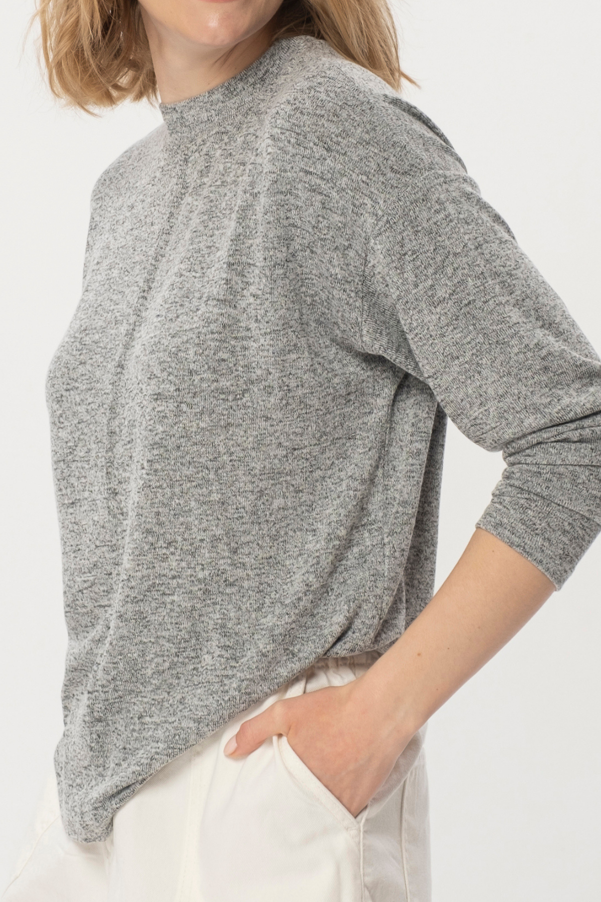 Nelly Basic Top, Ön Nervür Detaylı, Organik Kumaşlı Sweatshirt
