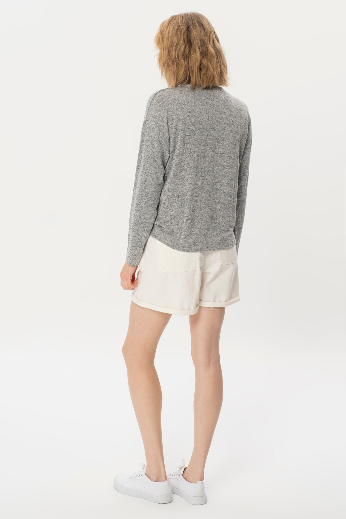 Nelly Basic Top, Ön Nervür Detaylı, Organik Kumaşlı Sweatshirt
