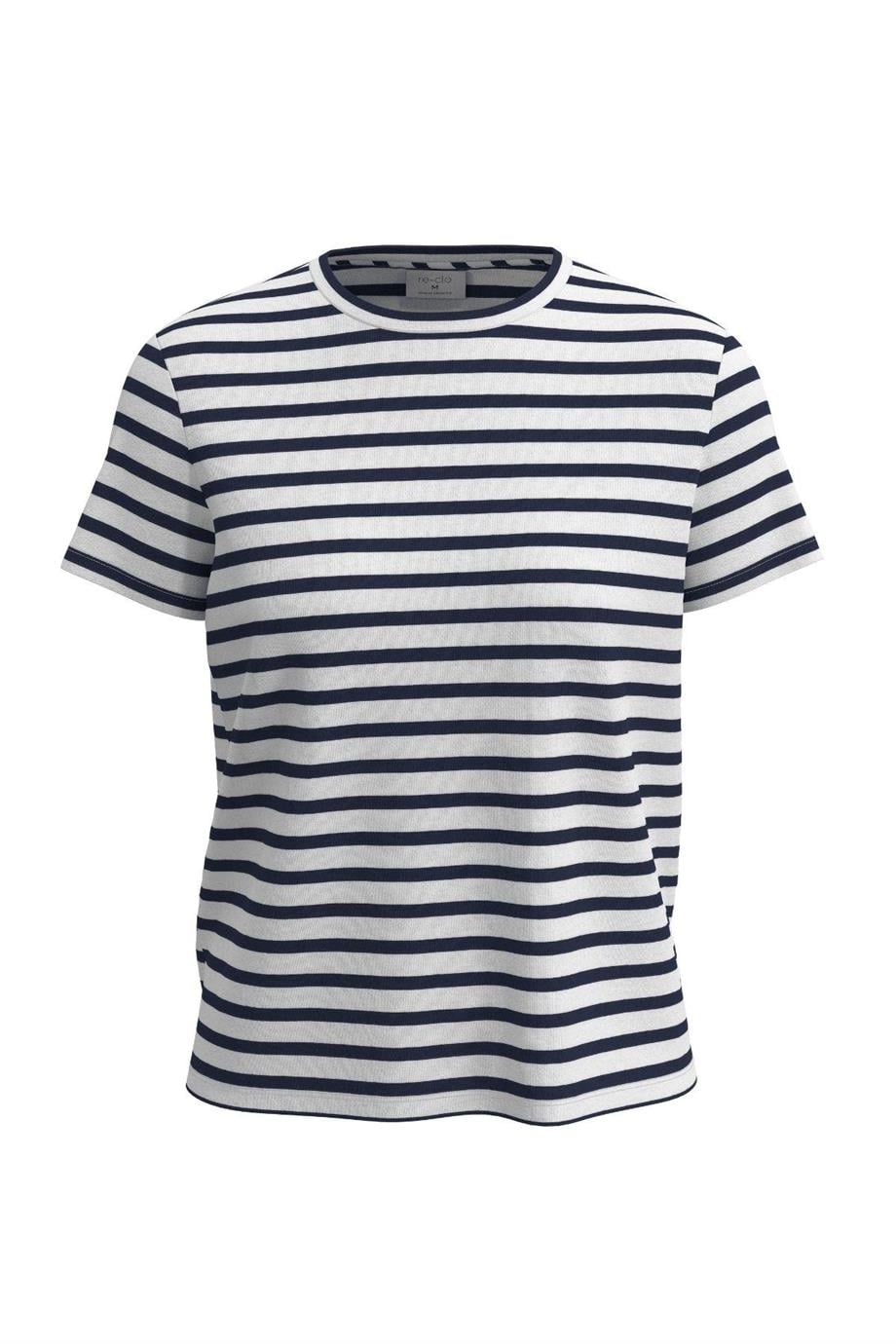 New Nautical, Sürdürülebilir Kumaşlı, Kısa Kol, Çizgili T-Shirt