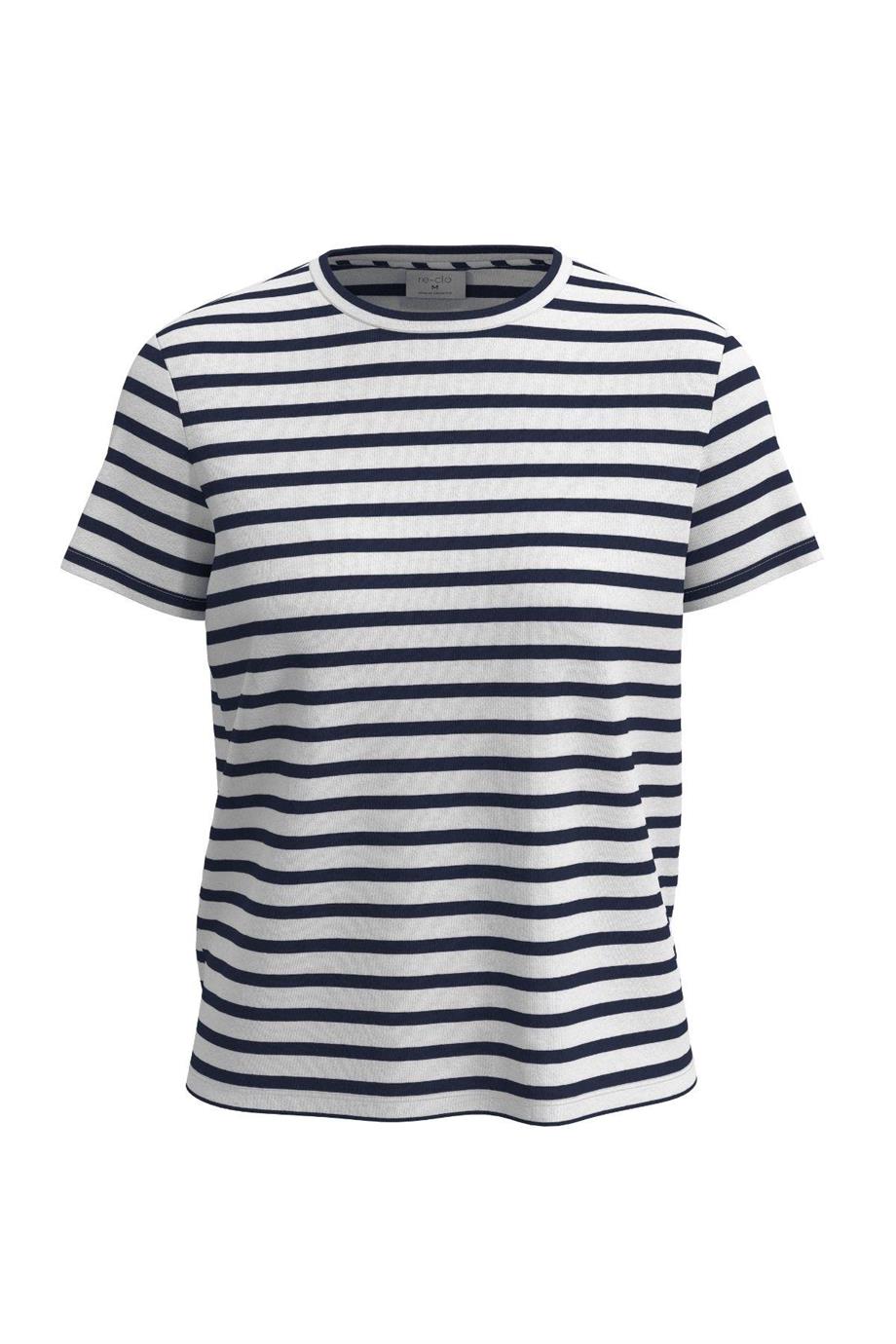 New Nautical, Sürdürülebilir Kumaşlı, Kısa Kol, Çizgili T-Shirt