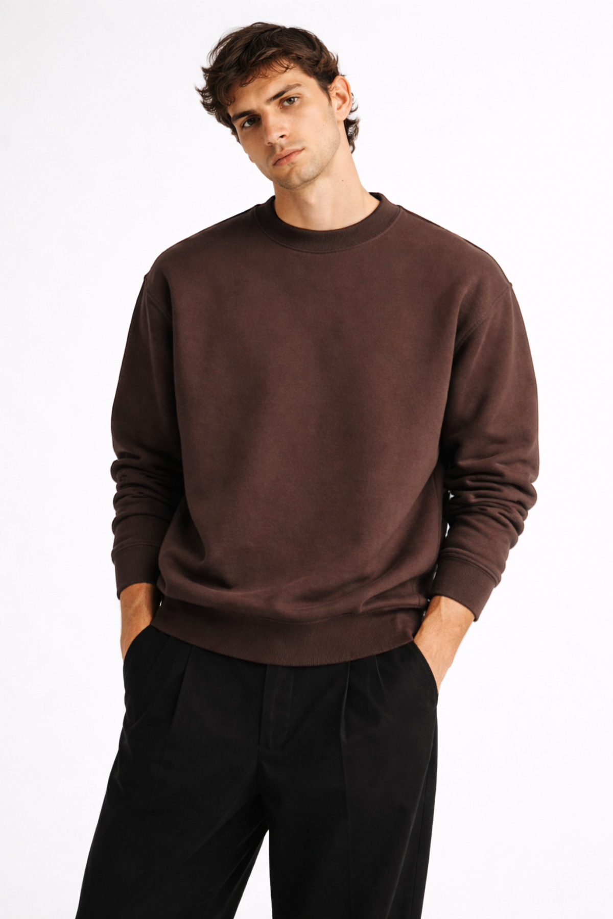 Nico, Bisiklet Yaka Organik Pamuk Karışımlı Sweatshirt