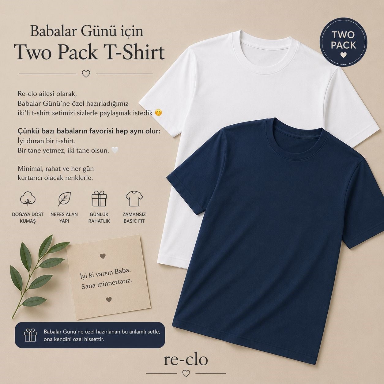 RE-CLO TWO PACK T-SHIRT