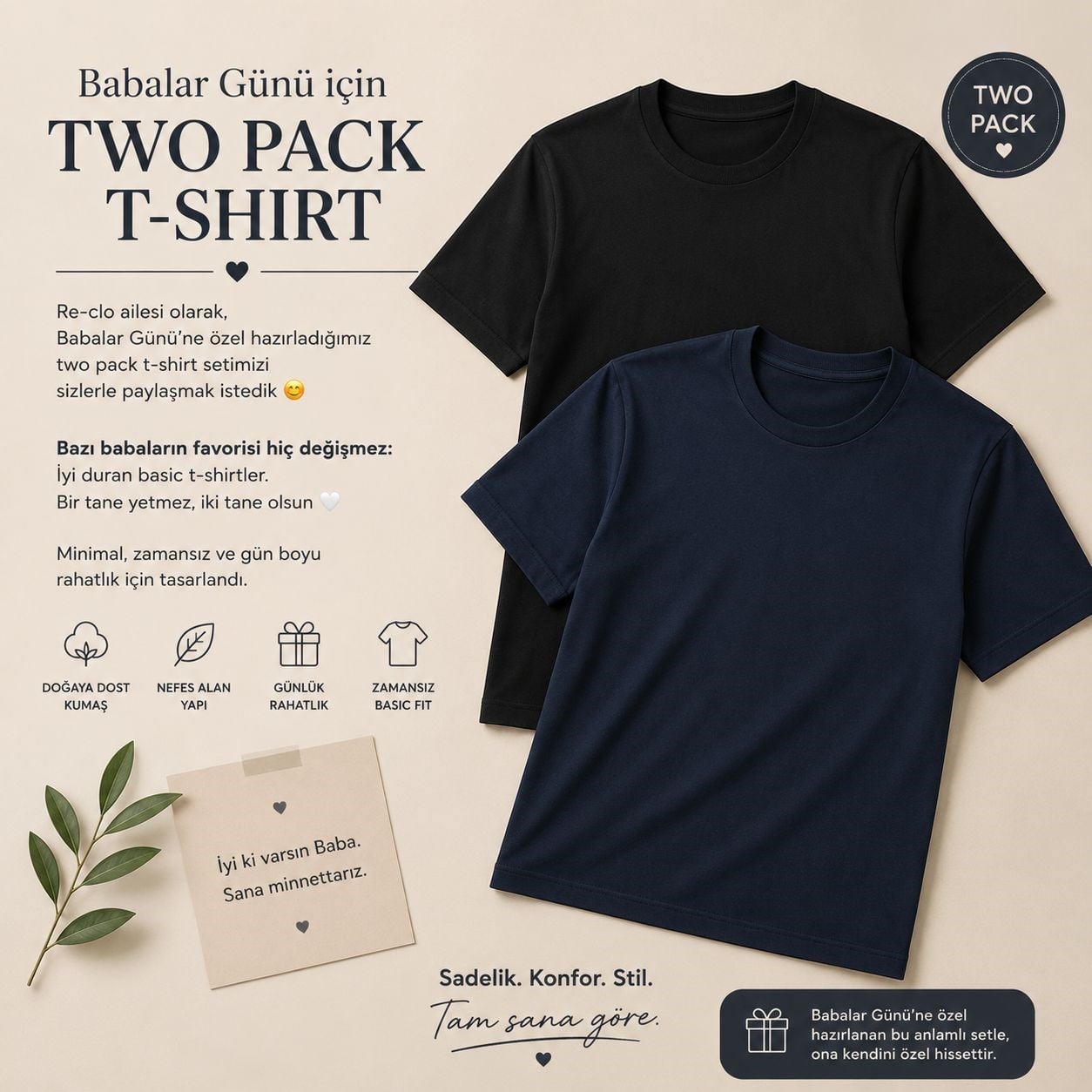 RE-CLO TWO PACK T-SHIRT