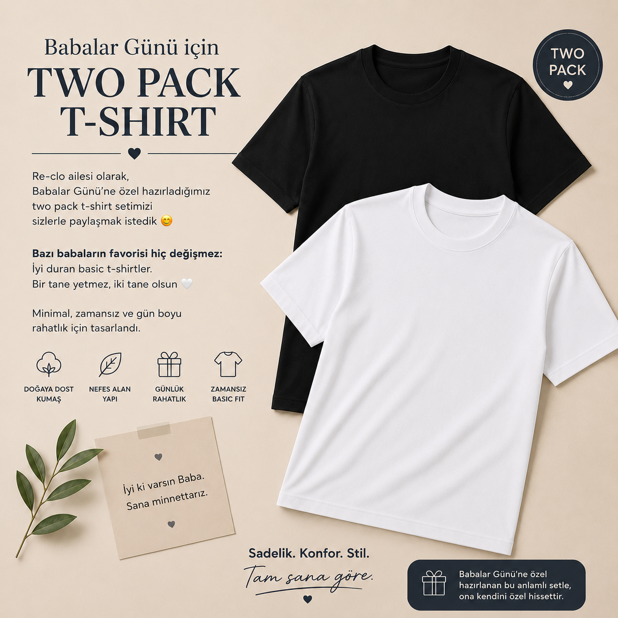 RE-CLO TWO PACK T-SHIRT