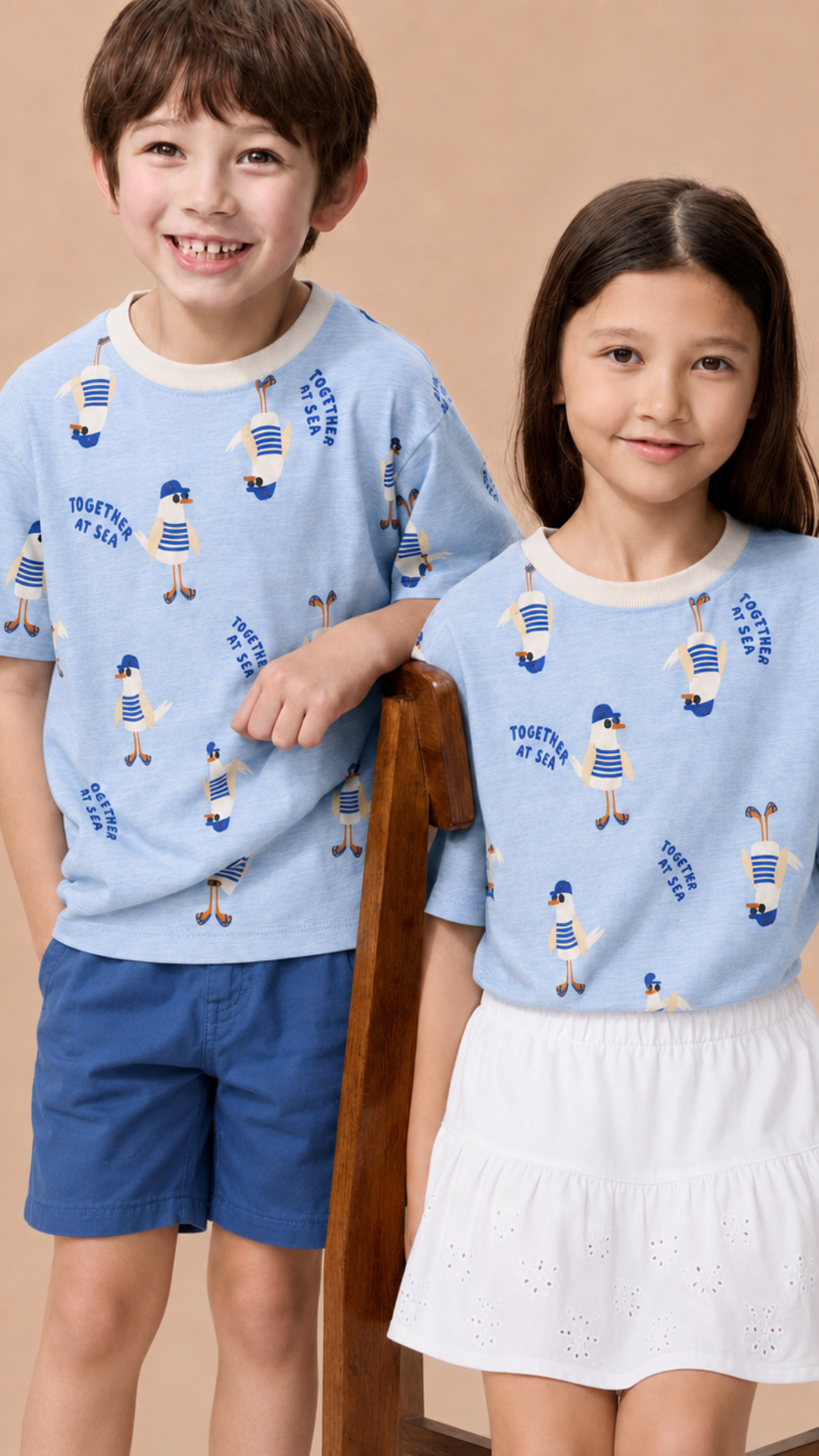 SEAGULL TEE, Organik Kumaşlı Kısa Kollu Unisex Çocuk T- shirt