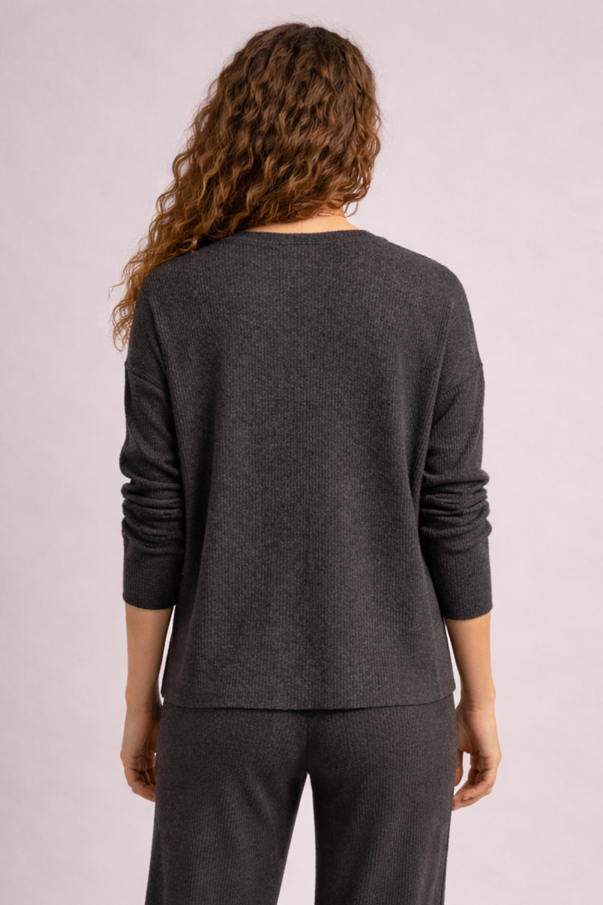 Tanya Top, Bisiklet Yaka Ribanalı Sürdürülebilir Cozy Sweatshirt