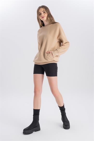 Anna, Organik Kumaşlı, Siyah, Biker Şort