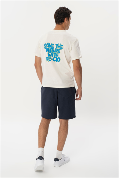 Back Tee, Ön ve Arka Baskı Detaylı Organik Pamuklu T-shirt