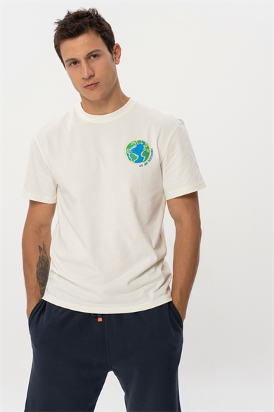 Back Tee, Ön ve Arka Baskı Detaylı Organik Pamuklu T-shirt