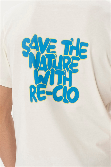 Back Tee, Ön ve Arka Baskı Detaylı Organik Pamuklu T-shirt