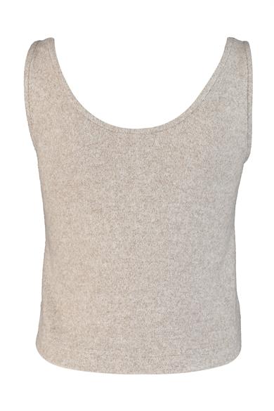 Nancy Top, Sürdürülebilir Kumaşlı, Düğme Detaylı, Bej Melanj Bluz