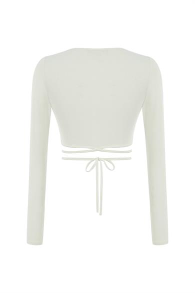 RACHEL CROP TOP - CROPPED BAĞCIK DETAYLI BLUZ