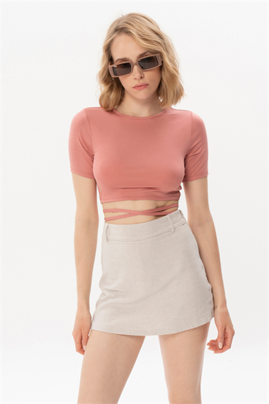 Rachel Remake Project, Organik Kumaşlı Bağcık Detaylı T-Shirt